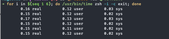 zsh times